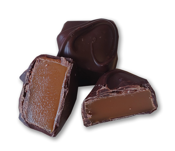 Dark Chocolate Covered Vanilla Caramels