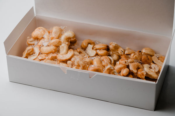 Box of cashew brittle a christmas favorite