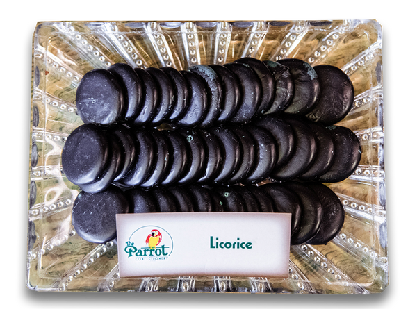 1 pound of Licorice flavored fondant wafers. They melt in your mouth the same way they have for almost 90 years. With our homemade fondant and delicate touch as we push each one from the funnel, we are always thinking of the enjoyment each wafer brings.